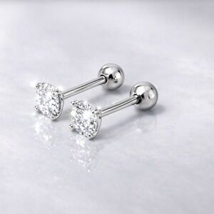 Moissanite stud earrings 0.6ct total weight, EM012-0.3ct-9mm